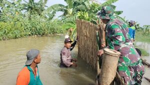 Koramil Modo Turun Tangan Taggulangi Tanggul Jebol