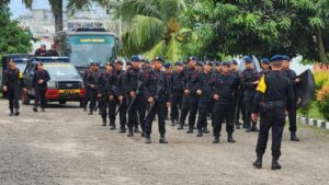 50 Personel Brimob BKO Ikut Amankan Pemilu 2024 di Labuhanbatu dan Labura