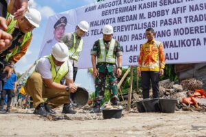 Belum Jelas Siapa Investornya, Bobby Nasution Letakkan Batu Pertama Revitalisasi Pasar Akik
