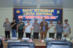 Polres Tanah Karo dan Forkopimda Ikuti Rakor Lintas Sektor Ops Mantap Praja Toba 2024