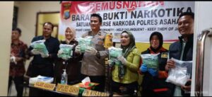 Polres Asahan Gelar Pemusnahan Barang Bukti Narkotika Seberat 5,6 Kg 