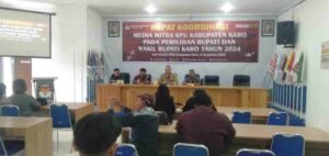 Sukseskan Pilkada, KPU Karo Rakor dengan Wartawan