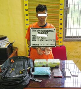 Poldasu Tangkap Kurir Narkoba di Asahan, 2 Kg Sabu dan 2.000 Pil Ekstasi Diamankan