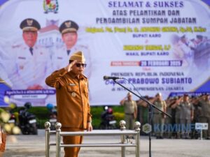 Wabup Karo, Komando Tarigan,  Pimpin Apel Gabungan Perdana