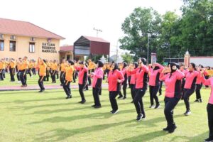 Jaga Kebugaran Fisik, Polres Labuhanbatu Gelar Olahraga Bersama
