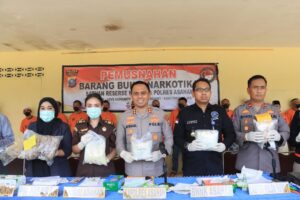 Polres Asahan Musnahkan Puluhan Kilogram Narkotika Hasil Sitaan Junuari-Mei 2025