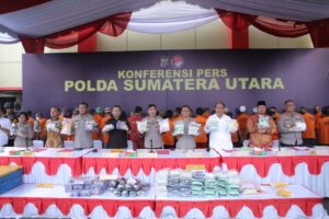 Poldasu dan Polres Jajaran Gelar Konferensi Pers Kasus Narkoba, Barang Bukti 160 Kg Sabu