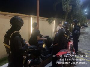 Tekan Kejahatan Jalanan, Polres Labuhanbatu Gencar Patroli Kota dan Public Address