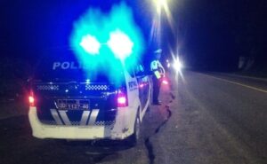Satlantas Polres Labuhanbatu Patroli Blue Light Antisipasi Gangguan Kamtibmas