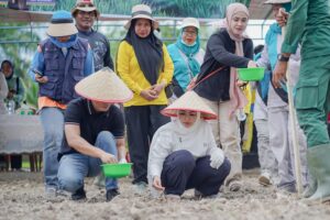 Dukung Ketahanan Pangan, Bupati Labuhanbatu dan Dandim 0209/LB Tanam Padi Darat di Desa Cintamakmur