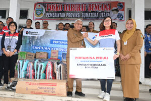 Wagubsu Terima Bantuan Pertagas untuk Penanganan Korban Bencana