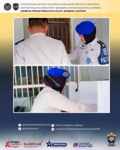Tim Satopspatnal Lapas Kelas I Bandar Lampung Gelar Deteksi Dini di Blok Hunian