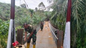 Perbaikan Jembatan Gantung Perintis Sei Kanan Tuntas, Akses Masyarakat Kembali Lancar