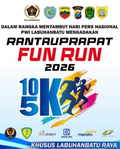Peringati HPN 2026, Polres Labuhanbatu dan PWI Gelar Fun Run