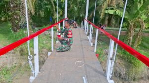 Kodim 0208/Asahan Rampungkan Jembatan Perintis di Kandangan