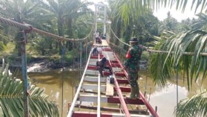 Kodim 0208/Asahan Rehab Jembatan Perintis di Mandarsah