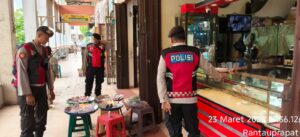 Tekan Kriminalitas saat Idul Fitri, Samapta Polres Labuhanbatu Patroli di Pasar
