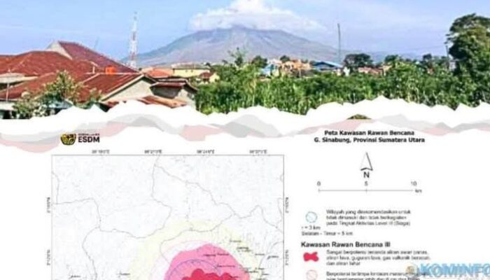 PVMBG Perbarui Zona Rekomendasi Gunung Sinabung, Radius Sektoral Dikurangi Menjadi 5 Kilometer