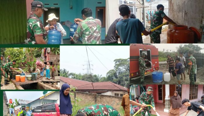 Korem 031/WB Bergerak, Salurkan Bantuan Air Bersih untuk Warga Terdampak Kekeringan
