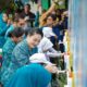 Airin  dan Dokter Kecil Praktik Cuci Tangan, Tandai Peringatan Hari Cuci Tangan Sedunia di Medan