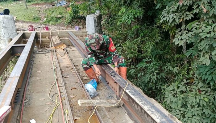 Kodim 0207/Simalungun Pembangunan Jembatan Bah Boluk,  Mendekati 50%